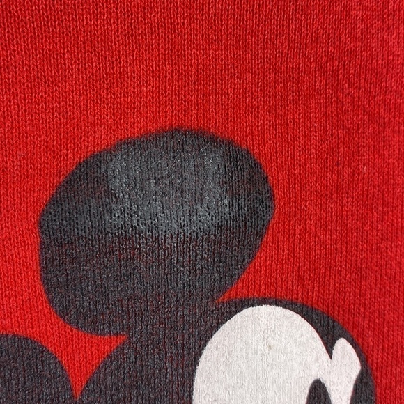 Vintage Walt Disney Mickey Inc Kids Mickey Red Crew Sweatshirt Size Large - Picture 7 of 11